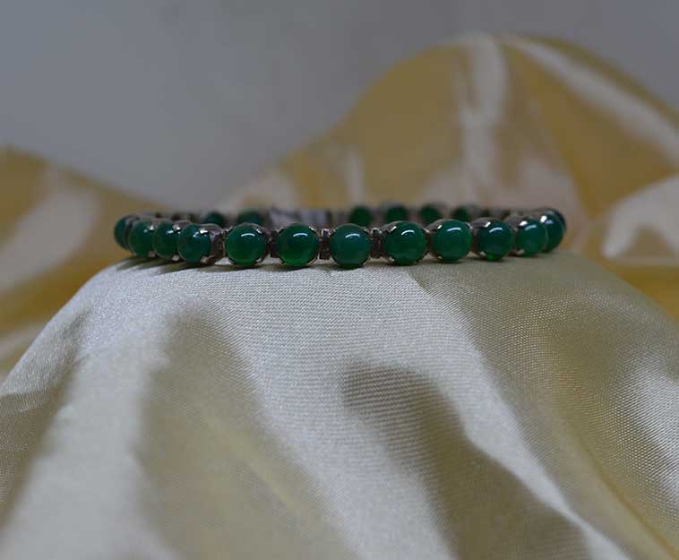Green Onex Silver Bracelet