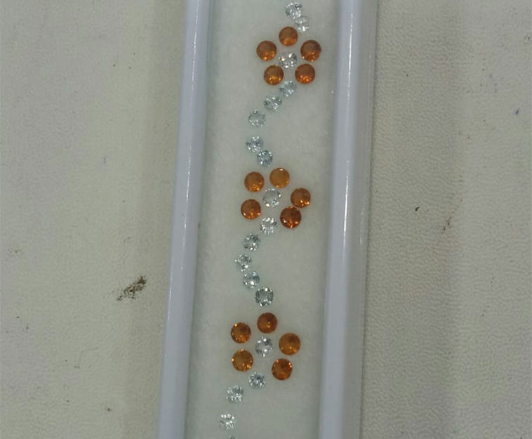 Hessanite Garnets, aquamarine, for bracelets.
