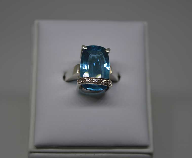 White topaz designer silver