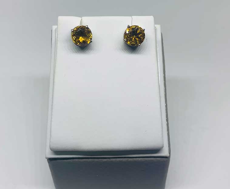 Citrine Silver Hanging Earings